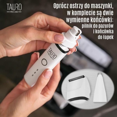 TAURO MASZYNKA DO STRZYŻENIA, TRYMER I PILNIK 3 W 1