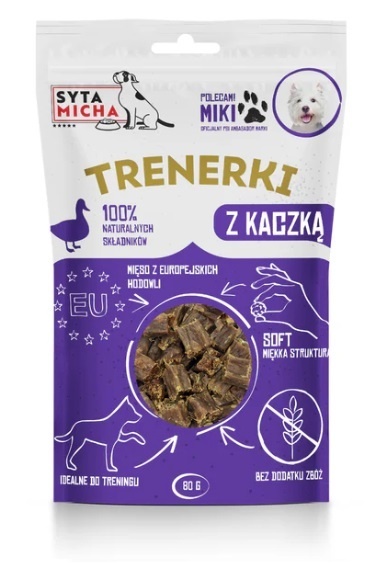 Trenerki z kaczką dla psa 80g