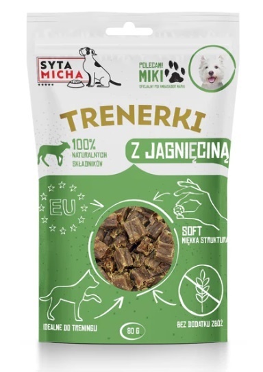 Trenerki z jagnięciną dla psa 80g