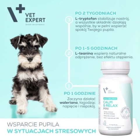 VET EXPERT CALM & RELAX MINI - preparat na objawy stresu dla psów małych ras i kotów