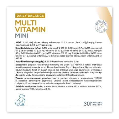 VET EXPERT MULTIVITAMIN MINI - preparat witaminowo-mineralny dla psów ras małych i kotów